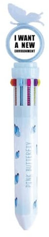 no/no Kugelschreiber I Want A New Environment, Art-Deco-Stil, modisch, einziehbar, mehrfarbig, Schulbedarf
