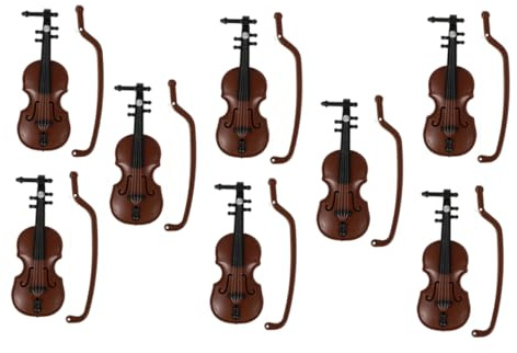 IMIKEYA 8stücke Winzige Violine Simulation Violine Ornament Kleines Violinenmodell Lebensechte Musikinstrument Dekor