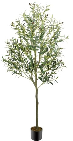 Fairblo Olivo Artificial Grande 180 cm Plantas Artificiales Decorativas Planta Artificial Realista Árbol de Olivo para Hogar Jardín Balcón Oficina Decoración Interior y Exterior