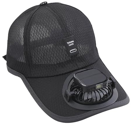 Gorra de béisbol con ventilador solar, recargable por USB, sombrero de ventilador con 3 niveles, verano, protección UV, sombrero de enfriamiento para hombre y mujer, exterior, pesca, jardín