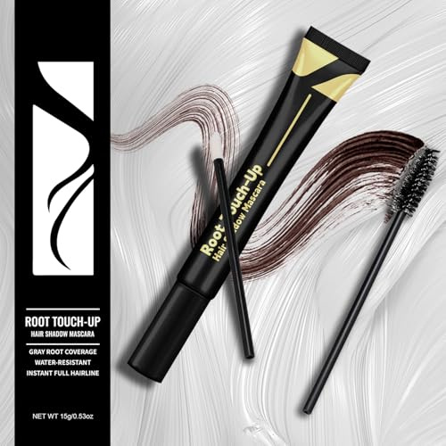 HAIOLORPRO Root Touch Up Dark Brown, Hair Mascara for Grey Hair, Water-Resistant hair Root Colour Touch Up for Women Root Cover Up, Beard Filler for Men, Root Hair Concealer Cover Gray Stick, 0.53oz