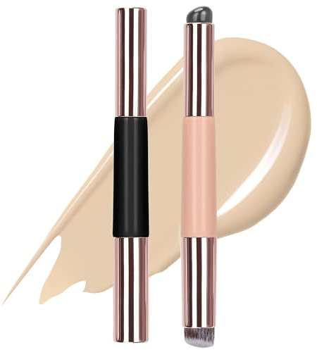 AARAINBOW Lip Applicator Makeup Brush 2 Pcs, Silicone Lip Brush Bristle Contour Brush, Lip Balm Applicator with Lids, Soft, Portable