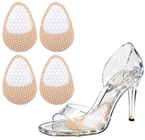 2 Paires Coussinets Confort Talons Hauts, Inserts Gel Talon Coussins Avant-Pied Transparente Adhésif Fort pour Femmes Chaussures Trop Grandes Semelles Antidérapantes