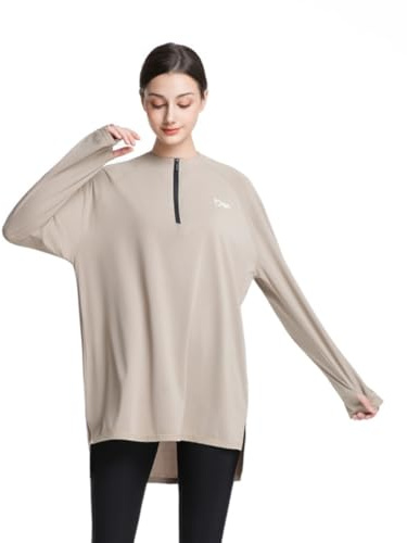 BlueSnow Muslim Women's Long Sleeve Sports Shirt, Modest Quick-Dry Yoga Top, Breathable Stretchy Workout Shirt