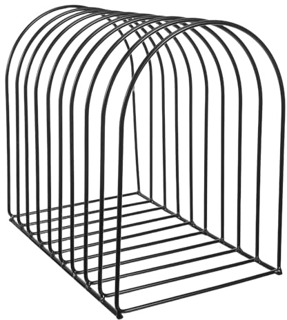 CONGARTENO Étagère de Bureau en Métal Noir Semi-Circulaire Grosse Taille, Organisateur à Plusieurs Niveaux pour Livres et Dossiers, Support Robuste Compact pour Bureau et Espace D’étude