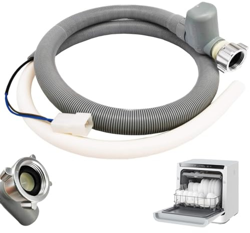 Manguera Universal para Lavavajillas, Aquastop Manguera para lavavajillas, Tubo de entrada Aquastop 1,8M Universal para lavavaji-llas, Compatible con Miele, Bosch, AEG, Electrolux, Zanussi, Beko
