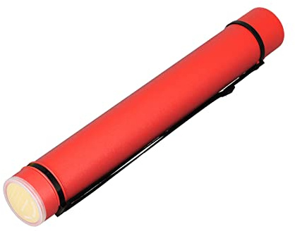 Tubo per Poster con Copertura Rotante Impermeabile Espandibile, Design Antishock, per Poster di Viaggio, Progetti, Mappe, per Appassionati di attività All'aperto e Ingegneri (rosso)