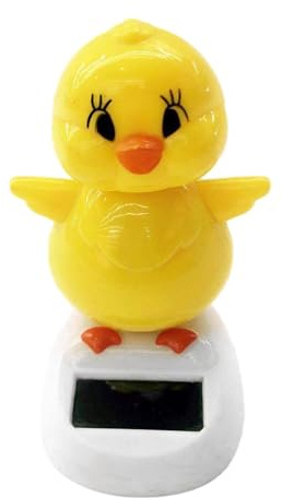 Solar Bobble Chick – Dansande Statyett Prydnad, Solenergi Rörelseleksak, Söt Wobble Display Figur | Inställning Dekoration Av Instrumentbräda Fordon, Tillbehör Till Inredningsdesk, För Bilrese
