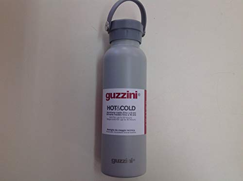 Guzzini Bottiglia da Viaggio Termica Mantiene Caldo Fino 8 Ore e Freddo Fino 16 Ore, Acciaio. (Grigio)
