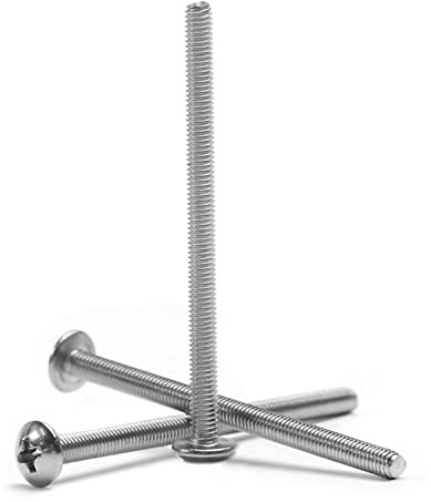 MroMax M3 x 45 mm Maschinenschrauben, Kreuzschlitz, Rundkopfschraube, 304 Edelstahl, 10 Stück
