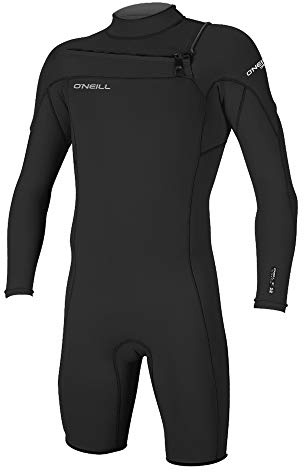 Traje de Neopreno Shorty Chest Zip Manga Larga para Chest Zip O';Neill Hammer 2mm - Negro - Easy Stretch Breathable - Doble Cuello Super Sellado