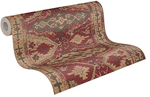 Livingwalls Papier Peint Oriental Metropolitan Stories 2 A.S. Création Said - Marrakesch Papier peint intissé 10.05 m x 0.53 m Beige Rouge Noir Fabriqué en Allemagne 378681 37868-1