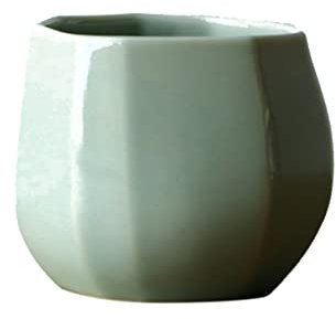 Taza de té de cerámica japonesa, verde, Seto-mono, hecha a mano en Seto, Japón