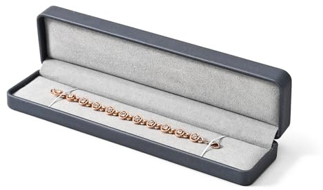 Oirlv PU Cuero Azul Oscuro Caja para Colgante,Caja para Collar, | Necklace Gift Box,Necklace Box,para Cumpleaños,San Valentín,Aniversario