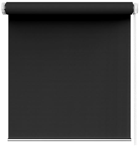 Verdunkelungsrollo Klemmfix 115 x 200 cm Tag-Nacht-Rollo ohne Bohren, Verdunklungsrollo/Springrollo, Seitenzugrollo Verdunkelung für Fenster, für Alle Türen und Fenster, Schwarz