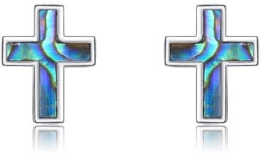 Katze/Rotkehlchen Vogel/Kreuz Ohrringe Ohrstecker Sterling Silber Tierkreuz Schmuck für Frauen