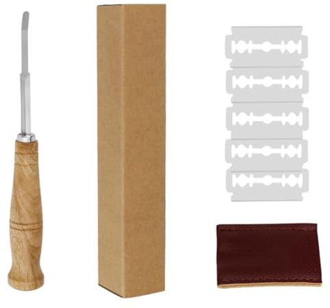 RDNKVB Bäckermesser Teigmesser Set für gerade und geschwungene Schnitte Ideale Brotklinge Bäckerklinge Teigritzmesser Lame Brot Backen Zubehör