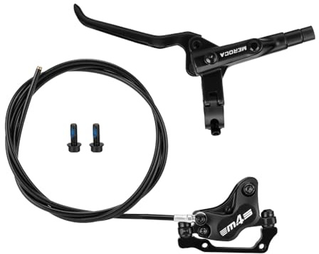 Gaderth MTBHydraulic Disc Brakes Set, Left Rear 1550mm, Mountain Bike 4-Piston Hydraulic Disc Brakes Set, Aluminum Alloy Hydraulic Brake Kit for Mountain Bike, Road Bike Left Rear 1550mm (Split)