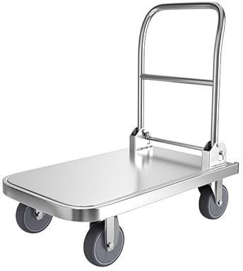 WQQYU6HKF Carrello con Pianale Carrello Multifunzionale con Piattaforma e Carrello Pieghevole Ruote da 6 Pollici for Lo Spostamento di Camion rimorchi for Alimenti Carrello trasportatore