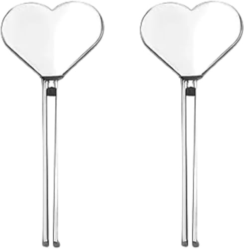 2Pcs Silver Metal Manual Toothpaste Squeezer Heart Stainless Steel Dispenser Tube Squeezer Hand Cream Tube Key Roller Set Bathroom Accessories Daily Living Tube Squeezing Aids
