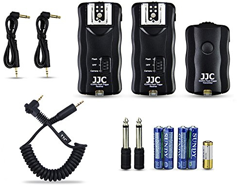 JJC Flash Trigger Wireless Remote Studio Speedlite Flash Trigger with 2 Receivers for Canon R6 R 750D 1200D 1300D 1500D 200D 100D 800D 760D 70D 77D 80D 700D 1100D M6 M5 650D 600D 60D PowerShot G5X G1X