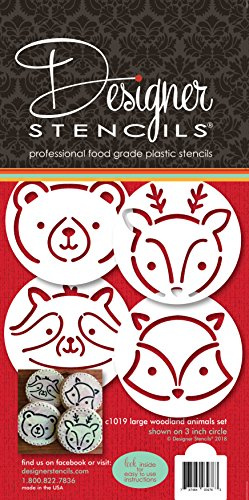 Large Baby Woodland Animals Cookie Stencil Set C1019 by Designer Stencils