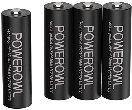 POWEROWL 4pcs Piles AA Rechargeables 2800mAh 1,2V LR6 NiMH Batterie Rechargeable 1200 Cycles Haute Capacité Accu