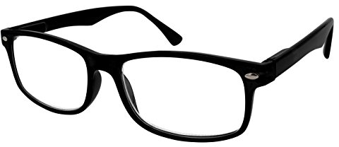 TBOC Lunettes de Lecture - Dioptrie +1.50 Monture Noir Femme Homme Unisexe Loupes de Vue de Repos de Près Ordinateur Travail Branches Charnières à Ressort