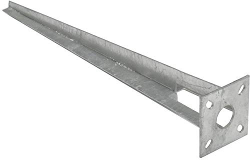 EXCOLO Bodenhülse Einschlaghülse Ø 34 mm 50 cm Feuerverzinkt mit Kopfplatte 10x10 cm – Zaunpfostenhalter für Maschendrahtzaun & Schweißgitterzaun – Montage ohne Beton