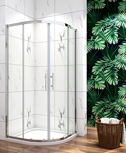 Acezanble Duschkabine 80x80cm Runddusche Duschabtrennung Viertelkreis Dusche H185cm