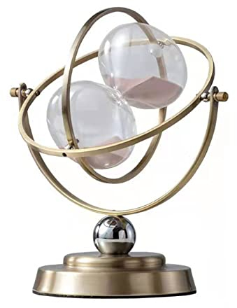 Retrò Metallo clessidra，360 Rotante bronzo Clessidra decorativa,Clessidra vintage 15 30 60 minuti Timer，Assistente di gestione del tempo