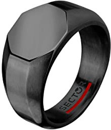 Sector No Limits Basic Anello Uomo in Acciaio, Smalto IP Nero - SZS85019, Única, Metallo, Nessuna pietra preziosa