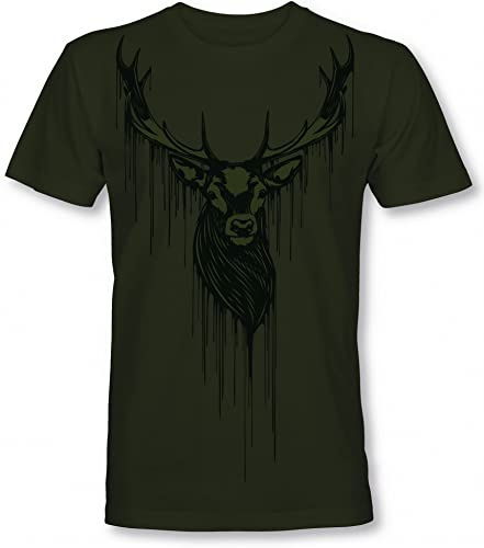 T-Shirt da Cacciatore: Dripping Deer - Regalo per Cacciatori - Cervo - Abbigliamento da Caccia Uomo - Regali per Uomini - T-Shirt da Caccia - Cinghiale Outdoor Natura Cacciatore Esercito, Kaki urban