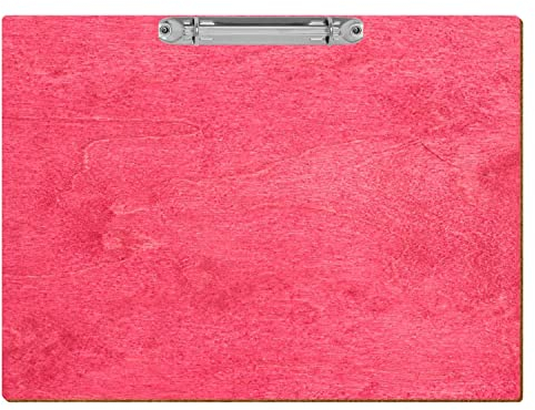Bütic Holz Ringbuchbrett farbig - für DIN A3 A4 A5 aus 3 mm Birkensperrholz und mit widerstandsfähigem Klarlack versiegelt, Format:A4 quer, Farbe:Dunkelpink