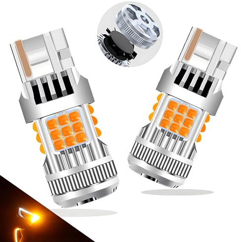 LEDYOTRY 7440 LED Bulb Amber Yellow 4000 Lumens for Turn Signal Lights, CANBUS Error Free, with Built-in Resistor, Anti Hyper Flash 7440NA WY21W T20 7441 W21W Blinker Bulb Replacement (Pack of 2)