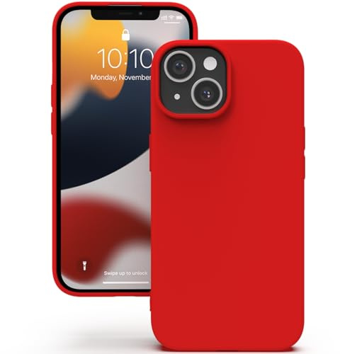 YATWIN Silicone Case for iPhone 13 Mini, Soft-Touch, Shockproof, DustProof, Antiskid Full Body Armour Phone Cover for Apple iPhone 13 Mini - Red