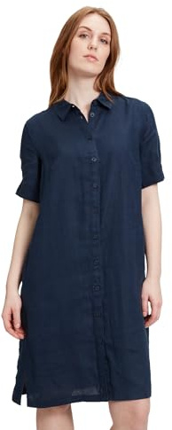 Betty & Co blusklänning för kvinnor 100% linne, marinblå, 38