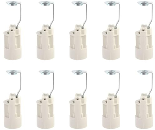 10 Stück Thermoplastische LED-Lampenfassung E14 Weiß für künstliche Kerze, Fassung für LED-Lampe, Sockel, Thermoplast, Kerze, Lampenhalter mit Halterung für Schlafzimmer, Wohnzimmer, Party (2,3 x 7 x