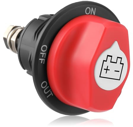 GEAREVER 100A Batterieschalter Auto Batterie Trennschalter Hauptschalter 12V-48V ON-Off Wasserdicht Einbau Stromschalter für Auto Motorrad Marine Caravan Yacht Bus Boot LKW KFZ