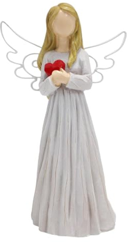 Angel Statue, Angel Figurines - Resin Angel Statue | Figurine ' Angel Holding a Heart Ornament 'Love Collectible Figure Decor' Angel