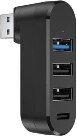 USB Hub USB Splitter | 4-Port USB 3.0 Hub USB 3.0 Expander Splitter | Multi USB Port Expander Drehbar USB Adapter Station USB Splitter mit 4 Ports für Laptop, PC, Tablet, Konsole,
