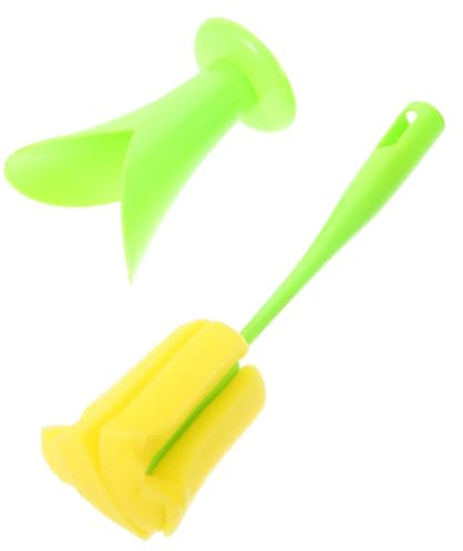 ANDRESLAD Household Bottle Cleaning Brush Long Handle Sponge Cup Cleaner for Wine Milk and Bottles Lightweight and Multi-use Washing Tool Detachable Design for Easy Cleaning