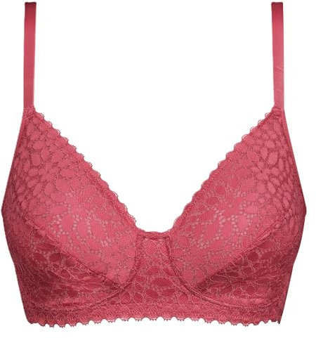 DIM Reggiseno Donna Daily Lace | con Ferretto | Pizzo Floreale Traforato | Sostegno e Comfort, Rosa di Seta, 90C