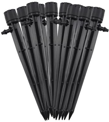 Kapokr 50 Stück Gardena Micro Drip 360-Grad-Bewässerungssystem Garten 8 Löcher Einstellbare Tröpfchenbewässerung Micro Drip System 4/7mm Rohr für Garten und Blumenbeete