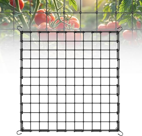 LUMOOM Scrog - Red de nailon para cultivo de plantas, para jardín, huerto, enrejado elástico con 4 ganchos, para plantas, verduras, frutas, flores (120 x 120 cm)