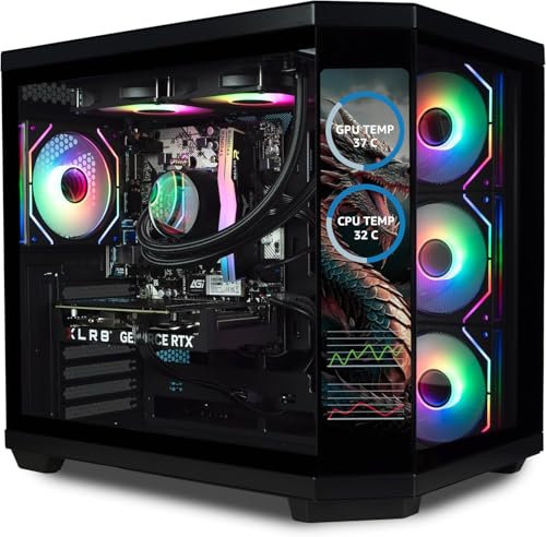 ionz Gaming Desktop PC, Ryzen 7 9800X3D, Nvidia RTX 5090, 32GB RAM, 2TB NVMe SSD, Windows 11, 1200W Gold PSU (Apex Vision 5090, Black)