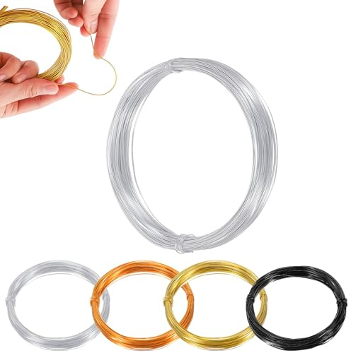 18 Gauge 1mm Aluminum Craft Wire Sliver,98 Feet Bendable Sculpting Metal Wire,Metal Crafting Wire for Sculpting,Wreath Craft,Floral Making,Jewelry Making,Weaving and Wrapping Sliver Wires