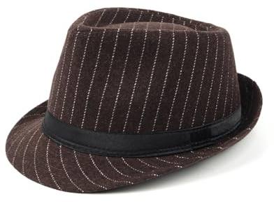 Zylioo L/XL/XXL vinter ull Trilby Fedora-hattar för stora huvuden, kort brätte jazzfilthattar, varm gangsterhatt med band, Kritstreck kaki, XL