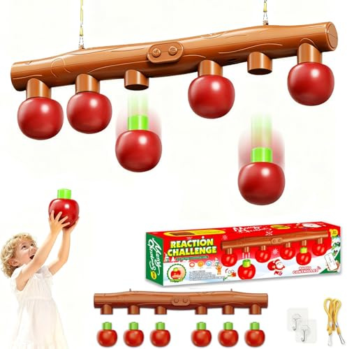 Tangdudu Apfel Fangspiel, schnelles Reaktionsspiel mit 6 ABS-Äpfeln, Hand-Auge-Koordination Spiel für Kinder & Erwachsene, lustiges Party- und Familienspiel perfektes Geburtstags- & Weihnachtsgeschen