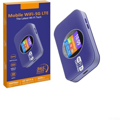 Router WiFi móvil, 4G portátil MIFI punto de acceso inalámbrico con ranura para tarjeta SIM, enrutador de viaje desbloqueado para todas las redes en todo el mundo (púrpura)